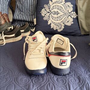 Fila White and Navy Athletic Shoes